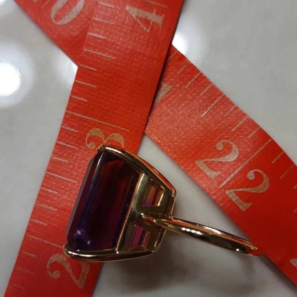 Ametrine ring 14kt yellow gold Large Statement Ring